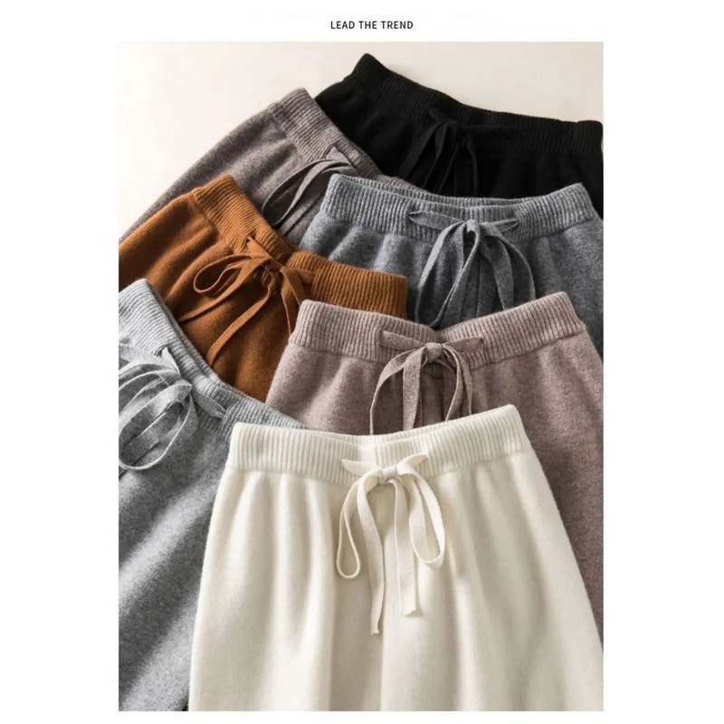 Thick High Waist Knitted Casual Pants For Women 4