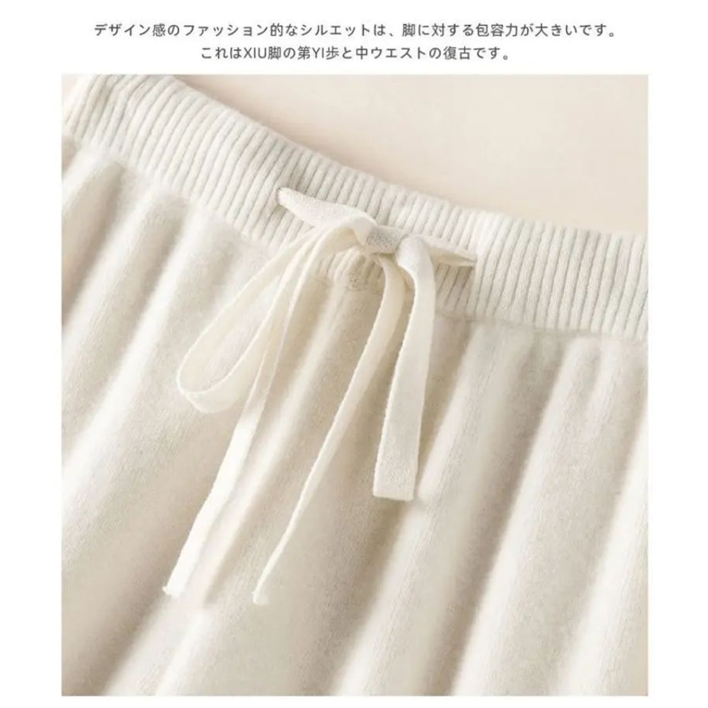 Thick High Waist Knitted Casual Pants For Women 5