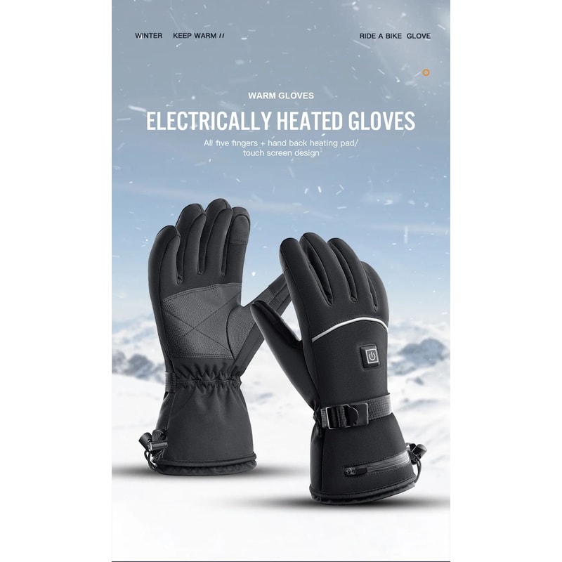 Electric Heated Motorcycle Winter Gloves Waterproof Rechargeable 6