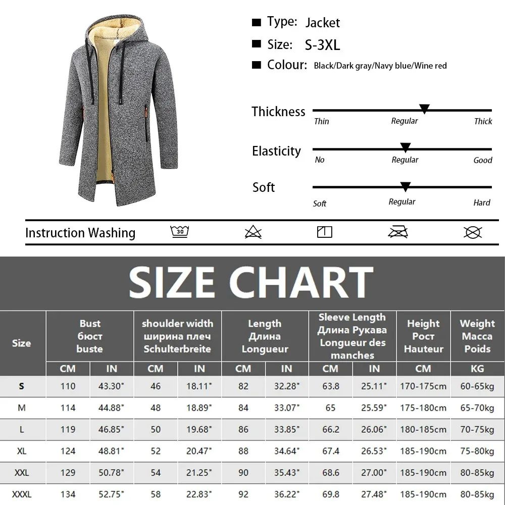 Mens Thickened Warm Winter Hoodie Jacket 1