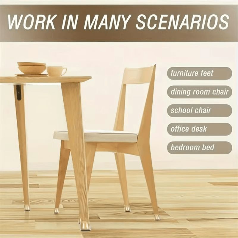 Square Chair Leg Floor Protectors Silicone Furniture Pads For Hardwood Floors 7