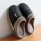 Mens Winter PU Leather Fur Lined Home Slippers 2