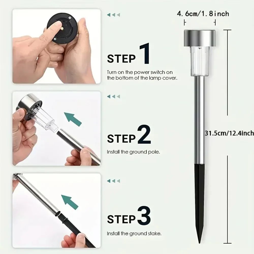 10 Piece Solar LED Garden Path Lights Set 8