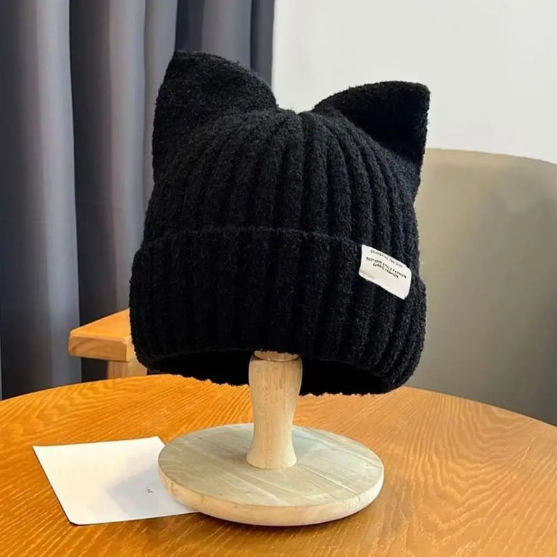 Cute Cat Ear Knitted Winter Beanie 10