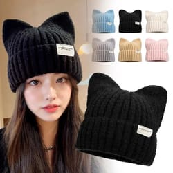 cute cat ear knitted winter beanie