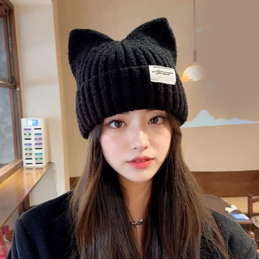 Cute Cat Ear Knitted Winter Beanie 5