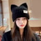Cute Cat Ear Knitted Winter Beanie 5