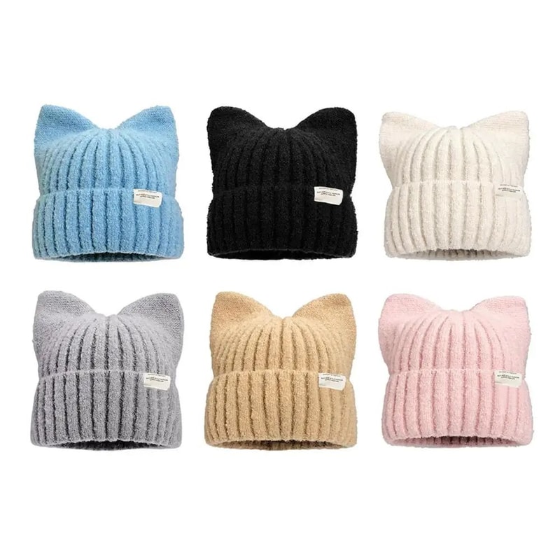 Cute Cat Ear Knitted Winter Beanie 7