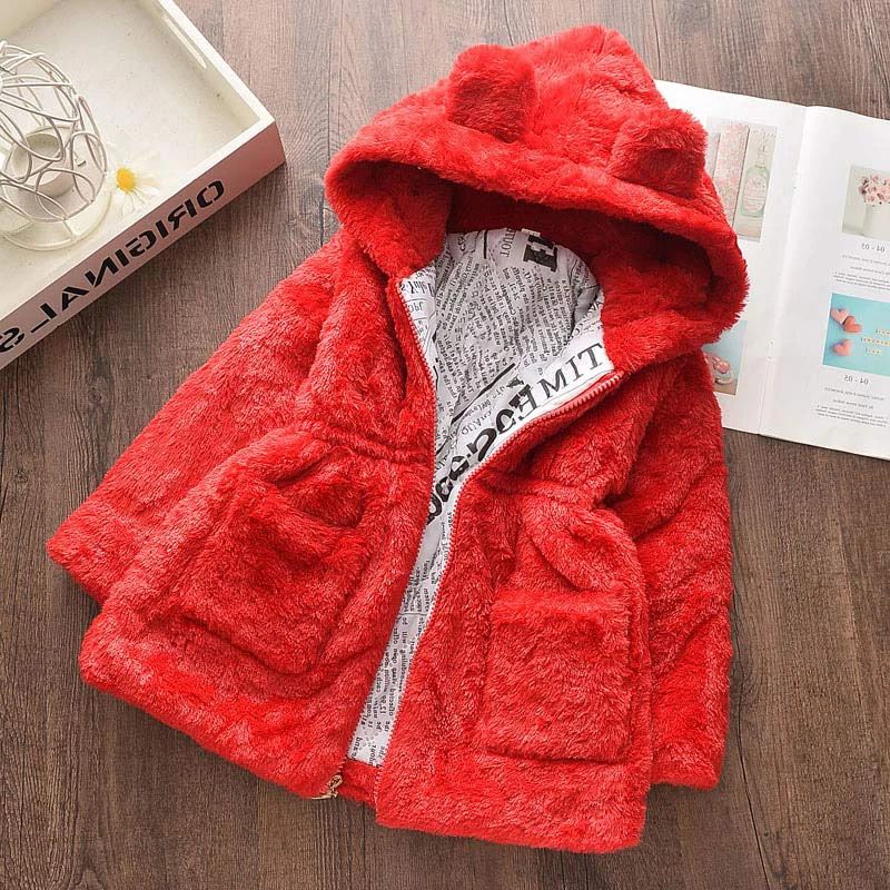 Baby Girls Faux Fur Hooded Winter Coat 9