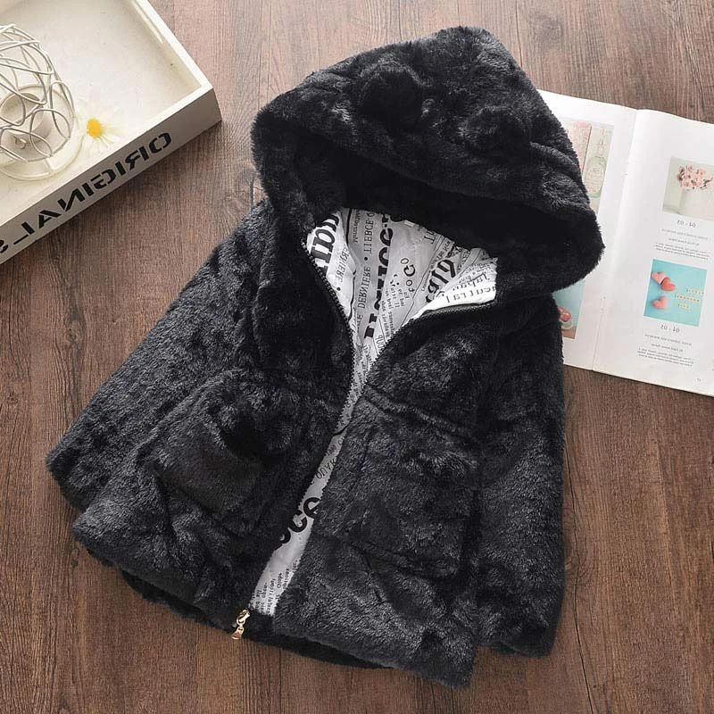 Baby Girls Faux Fur Hooded Winter Coat 12