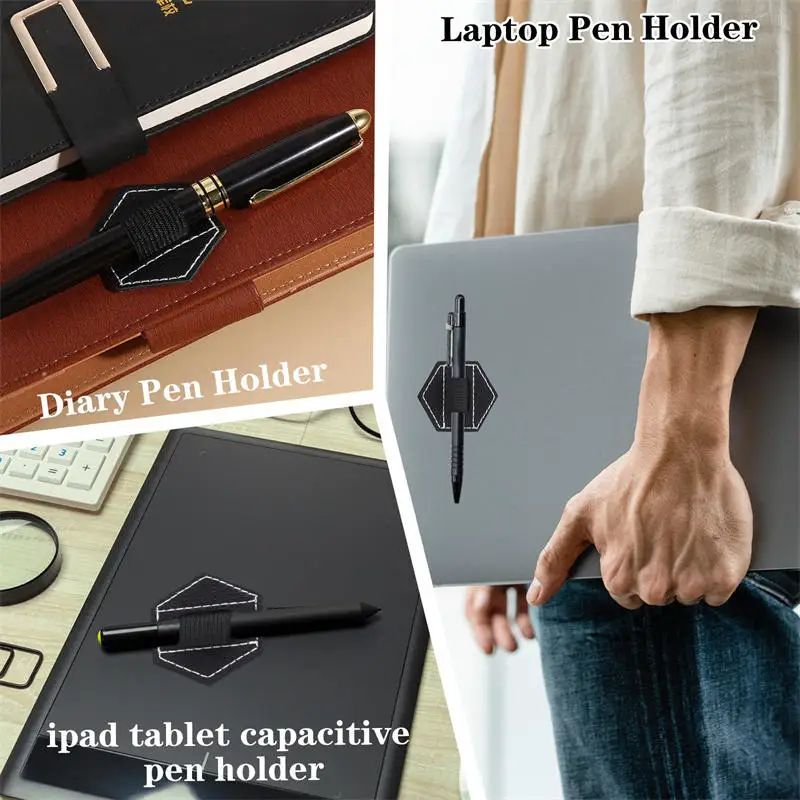 PU Adhesive Magnetic Pen Holder For Tablet And Laptop 2