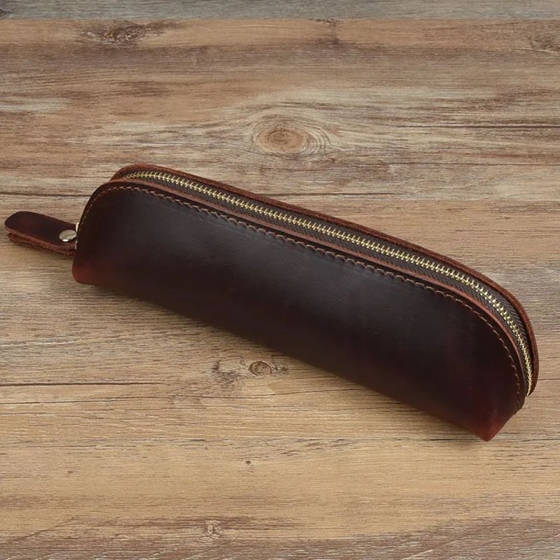 Vintage Leather Pencil And Pen Storage Pouch 9