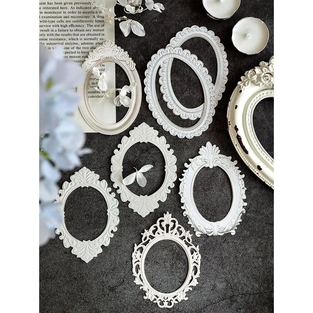 Vintage Hollow Relief Design Cardstock Sheets Set 7