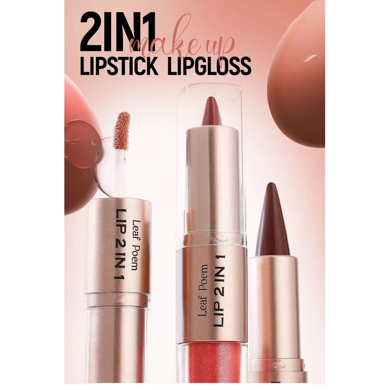Black Brown DoubleHead Lip Liner And Gloss Set 6