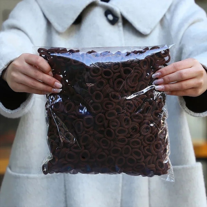 50 PC Colorful Nylon Elastic Hair Ties Set 17