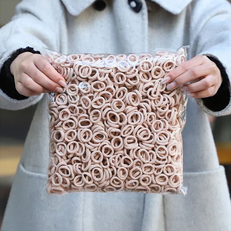 50 PC Colorful Nylon Elastic Hair Ties Set 22