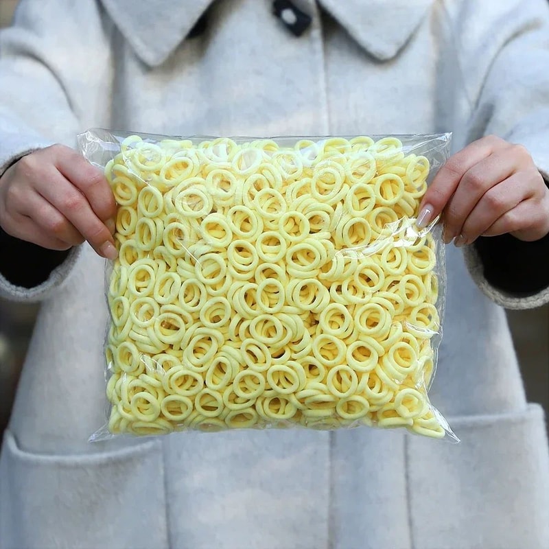 50 PC Colorful Nylon Elastic Hair Ties Set 23