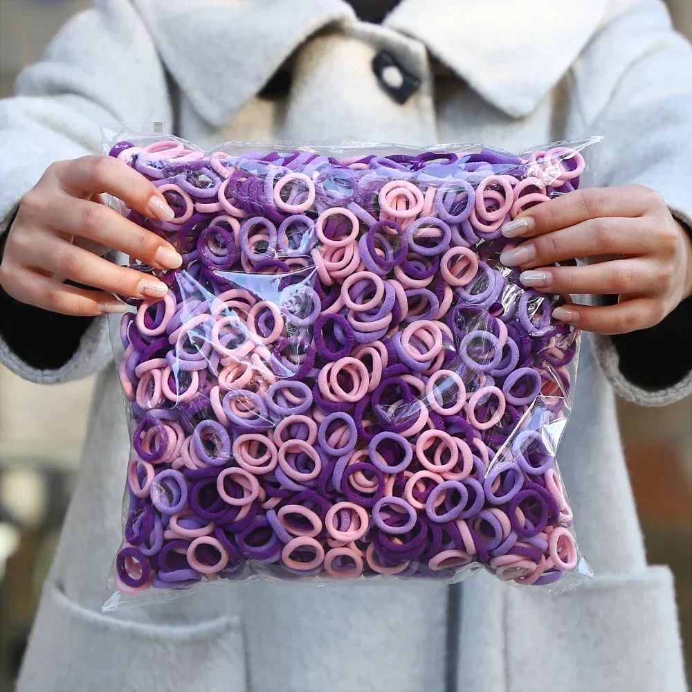 50 PC Colorful Nylon Elastic Hair Ties Set 14