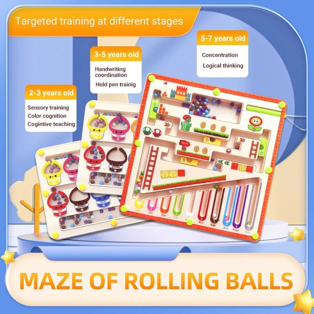 Magnetic Maze Walking Ball Early Education Puzzle 1