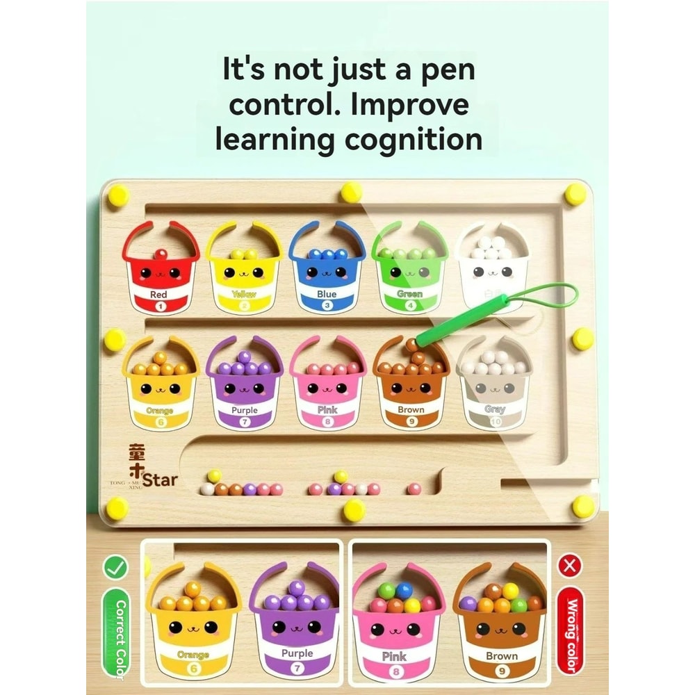 Magnetic Maze Walking Ball Early Education Puzzle 7