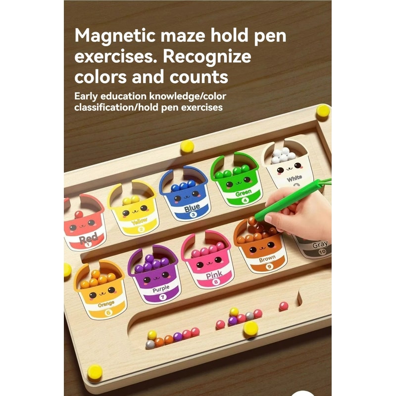 Magnetic Maze Walking Ball Early Education Puzzle 9