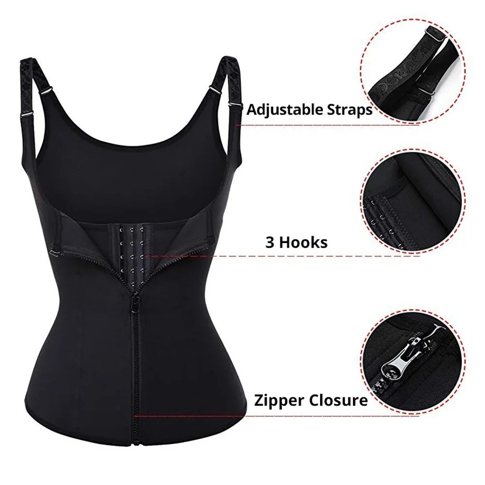 Womens Zipper Waist Trainer Tank Top Body Shaper 2