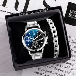 mens quartz steel band business watch