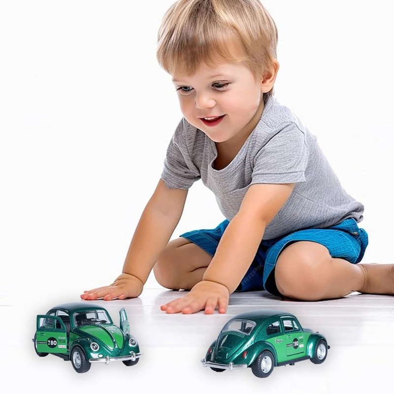 Retro Green 1 36 Beetle PullBack Alloy Model Car 6