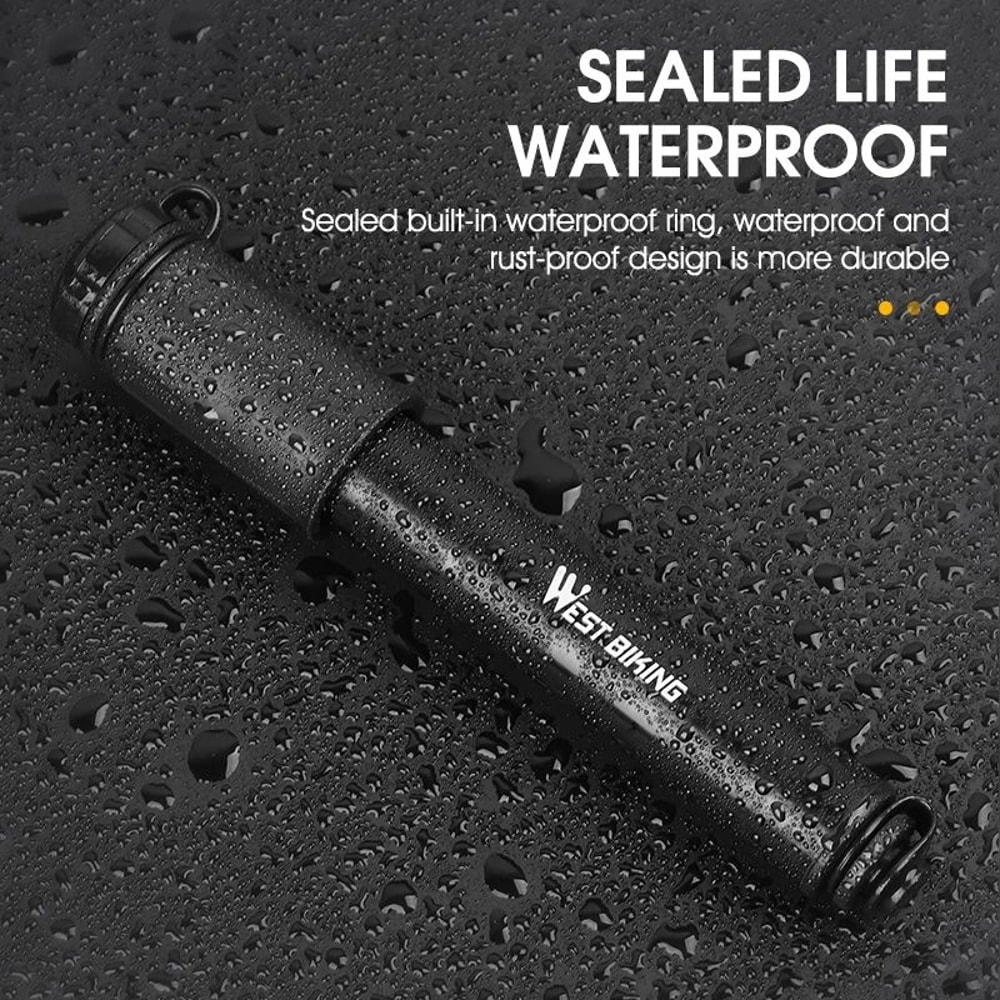 WEST BIKING Mini Bike Pump 100PSI Aluminum Alloy 3
