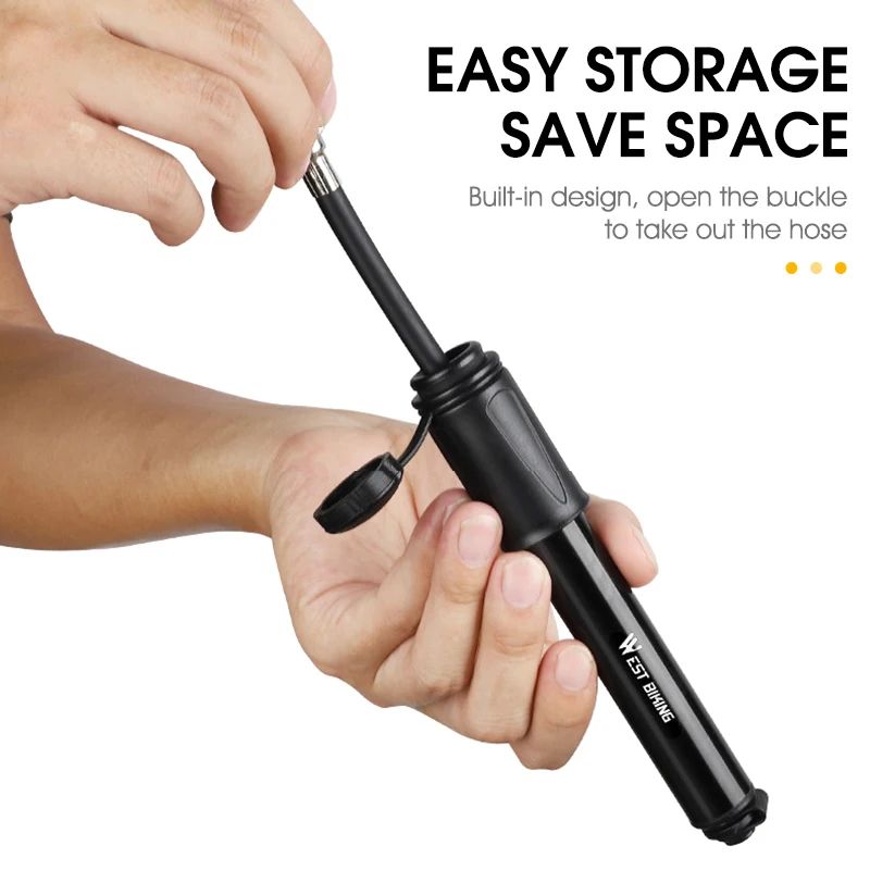 WEST BIKING Mini Bike Pump 100PSI Aluminum Alloy 4