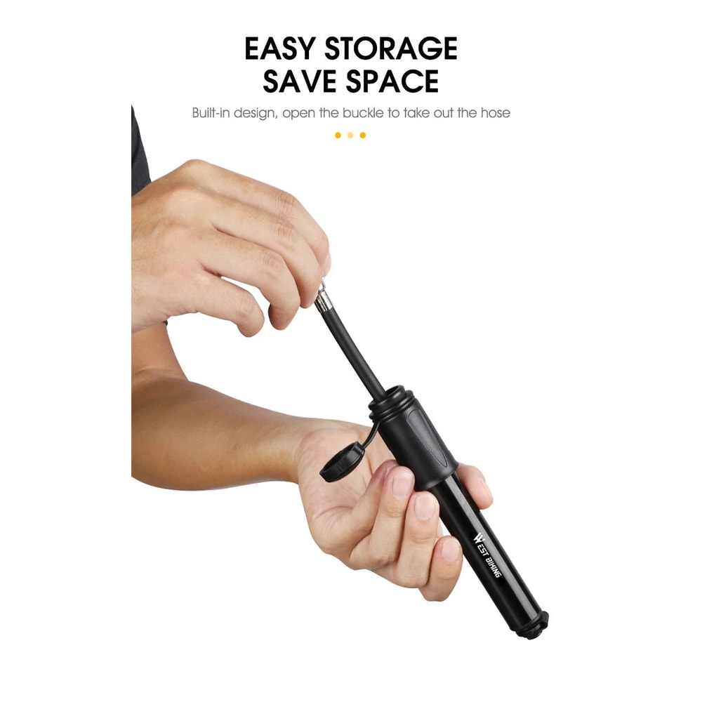 WEST BIKING Mini Bike Pump 100PSI Aluminum Alloy 15