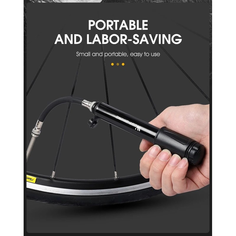 WEST BIKING Mini Bike Pump 100PSI Aluminum Alloy 12