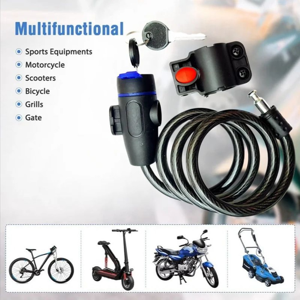 80cm Heavy Duty Bike Chain Lock With 2 Keys AntiTheft 0