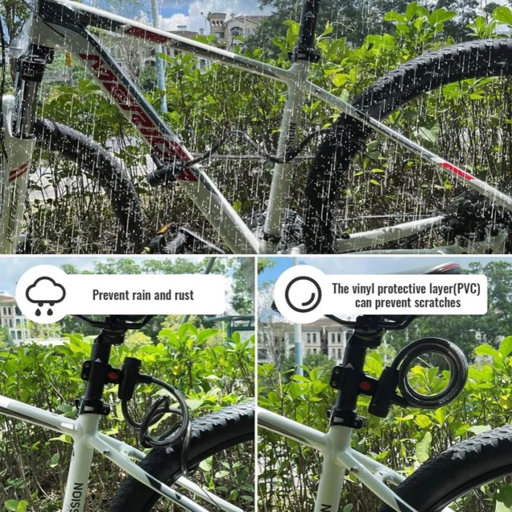 80cm Heavy Duty Bike Chain Lock With 2 Keys AntiTheft 5