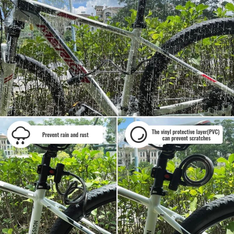 80cm Heavy Duty Bike Chain Lock With 2 Keys AntiTheft 5