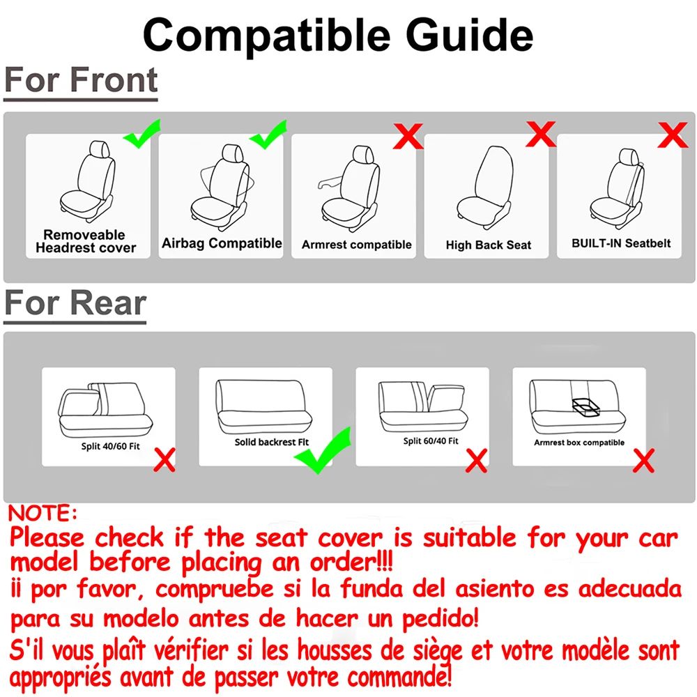 AUTO PLUS Universal Full Set Car Seat Covers For Most Vehicles 7