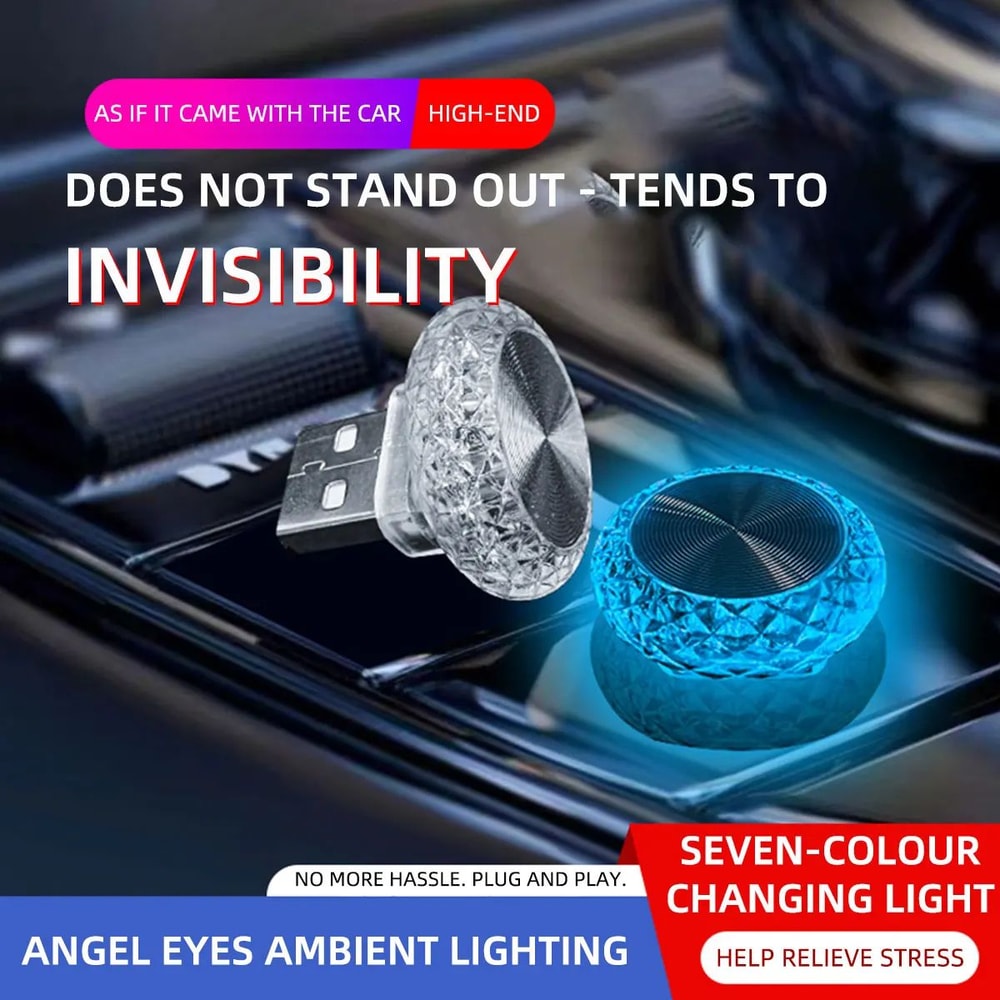 Mini USB LED Car Ambient Light Plug And Play 3