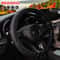 PU Check Pattern Embossed Leather Steering Wheel Cover 3738 Cm 10