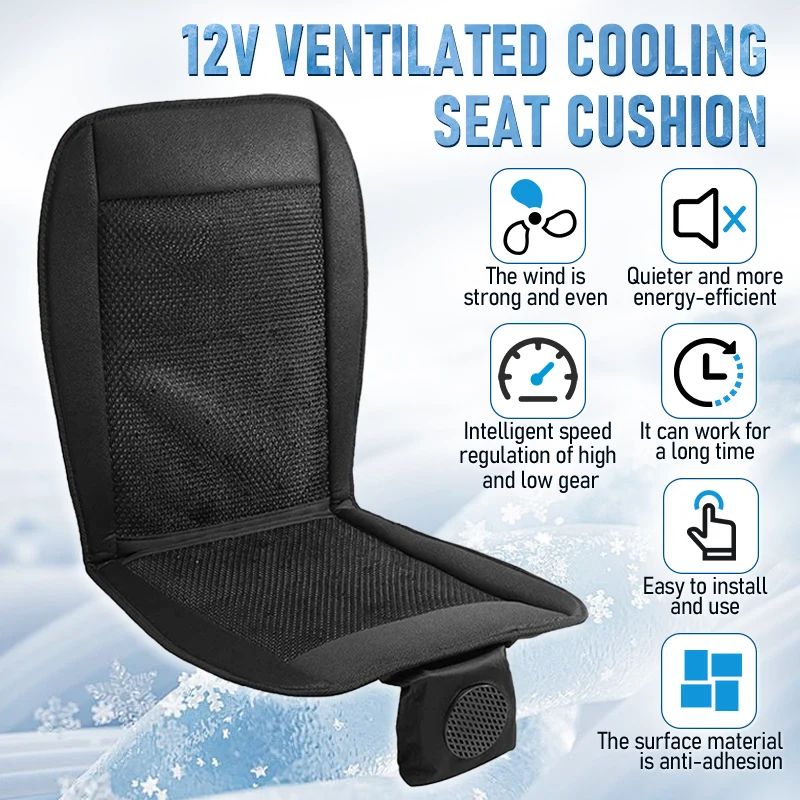 DC 12V 3D Spacer Car Cooling Seat Cushion With 8 Fans 2