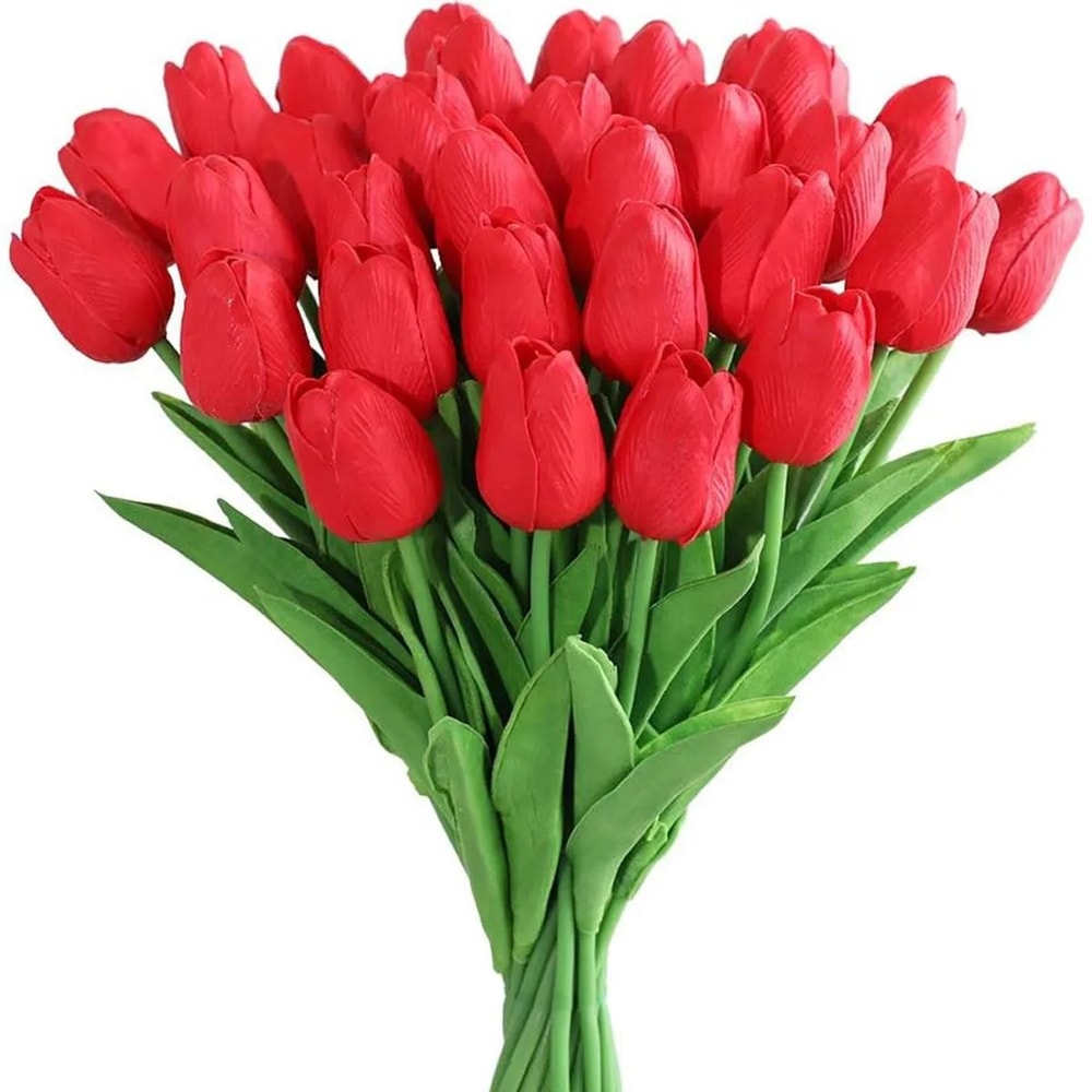 10Pcs Realistic Artificial Tulip Flowers For Home Decor 20