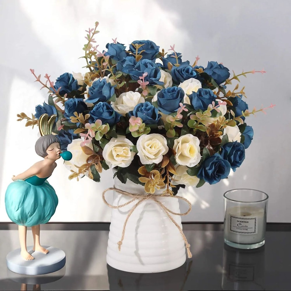 Silk Rose Artificial Flowers For Wedding Home Garden Decor 14
