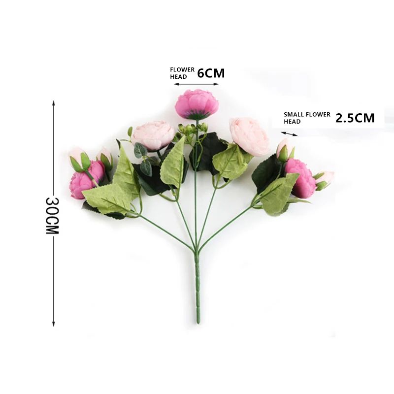 Silk Peony And Rose Artificial Flower Bouquet For Decor 5