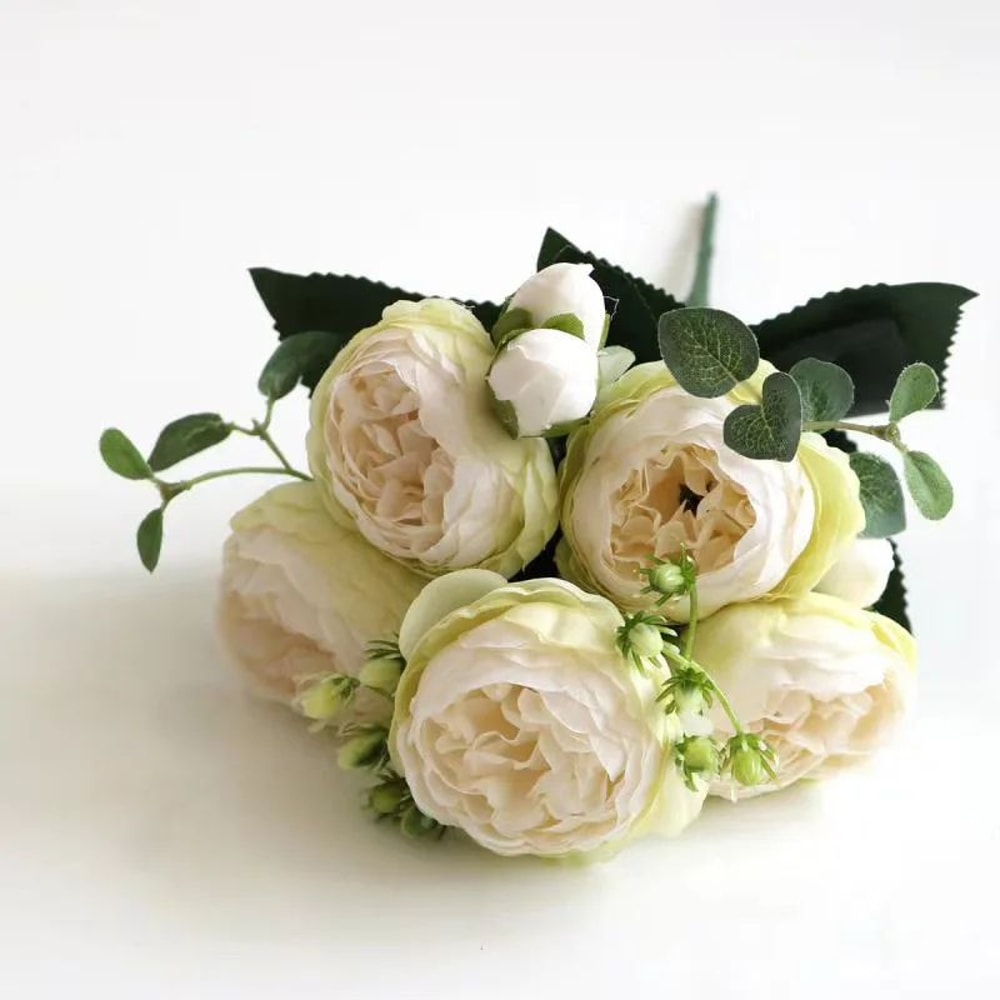 Silk Peony And Rose Artificial Flower Bouquet For Decor 23