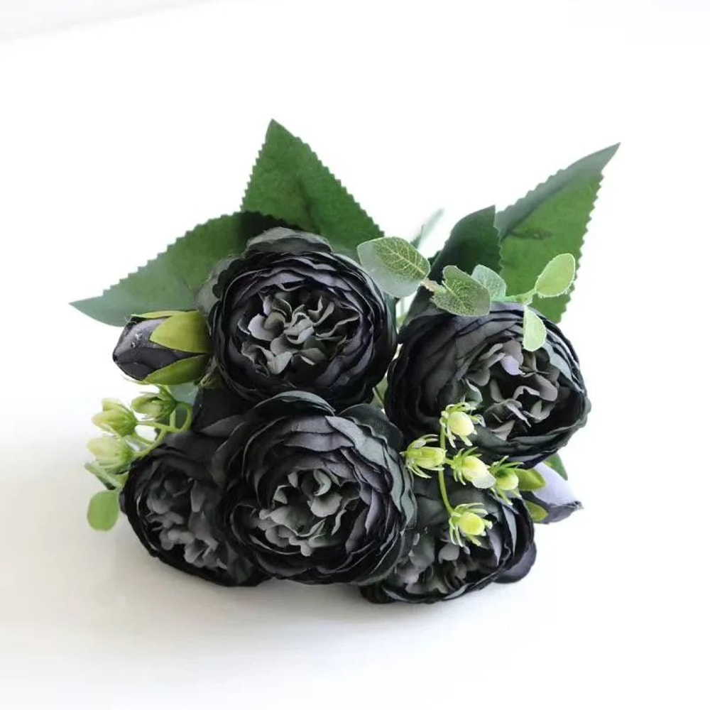 Silk Peony And Rose Artificial Flower Bouquet For Decor 13