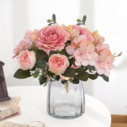 artificial rose and peony flower bouquet for wedding and home decor