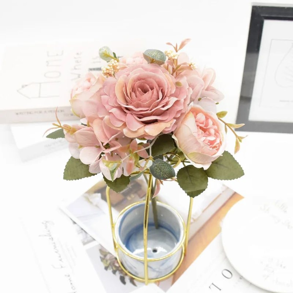 Artificial Rose And Peony Flower Bouquet For Wedding And Home Decor 2