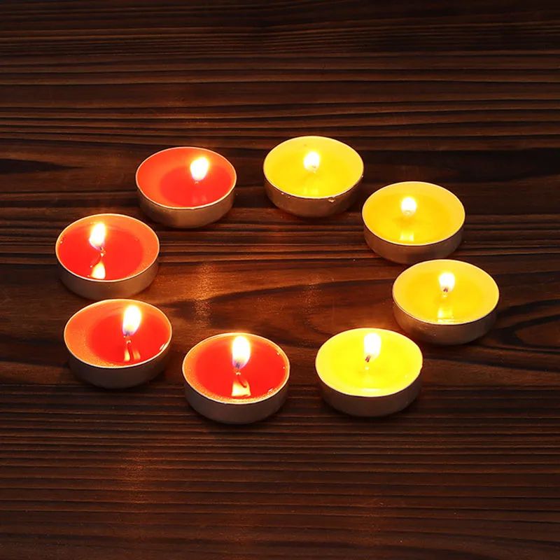 10 Pcs Round Aluminum Tea Candles Smokeless Odorless 3