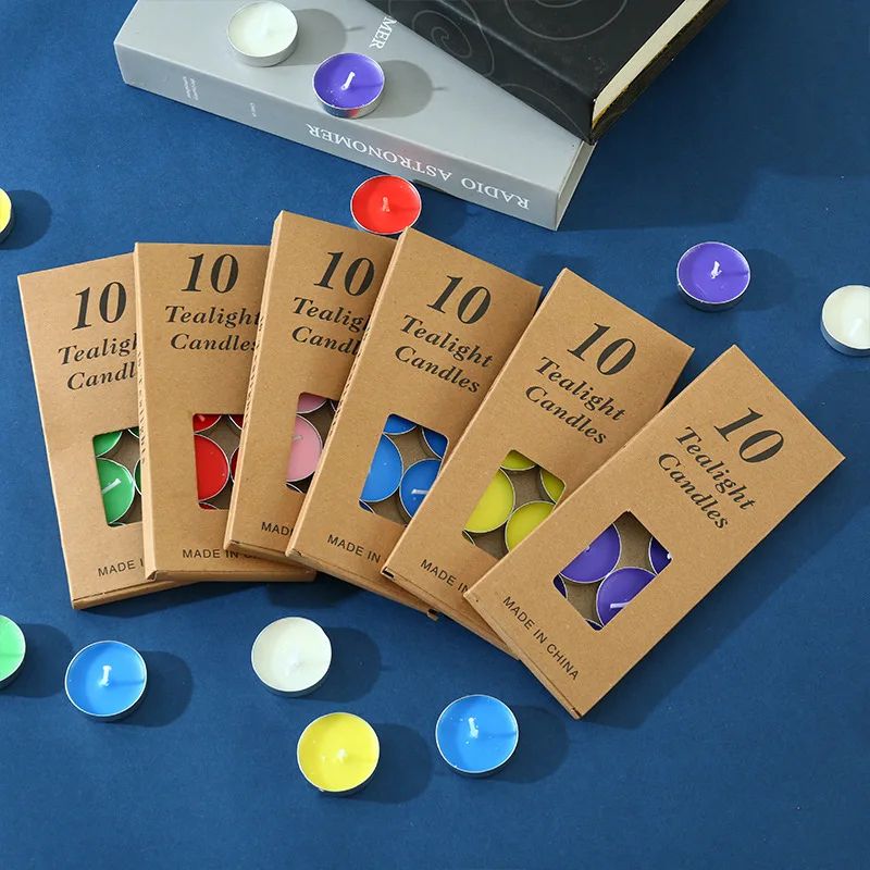 10 Pcs Round Aluminum Tea Candles Smokeless Odorless 4
