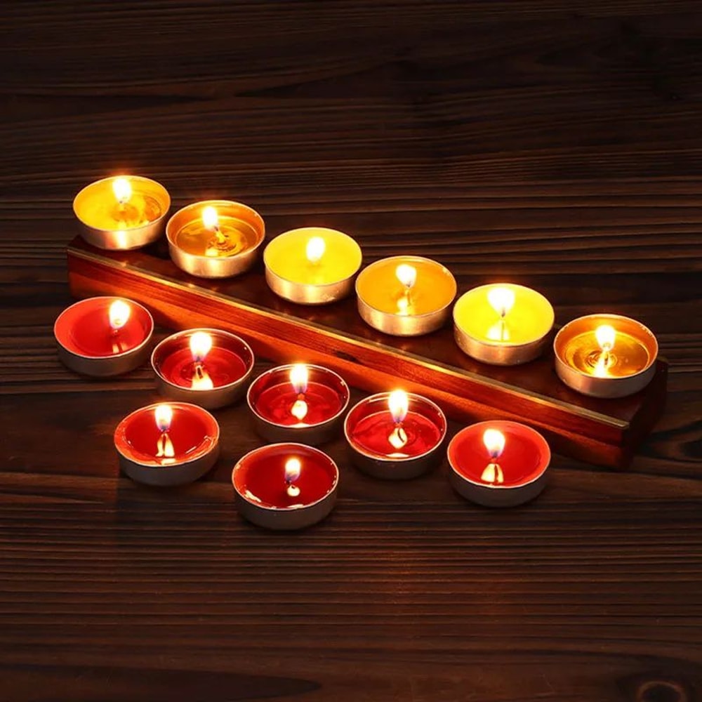 10 Pcs Round Aluminum Tea Candles Smokeless Odorless 7