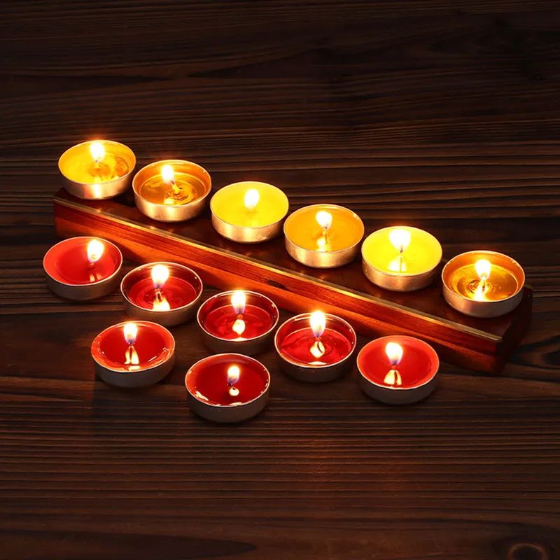 10 Pcs Round Aluminum Tea Candles Smokeless Odorless 7
